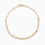 Pulseira de losangos de diamante em ouro amarelo 18K