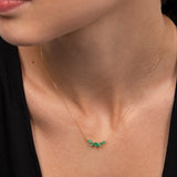 Gargantilha Tri-Marquise Emerald em ouro amarelo 18K