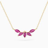 Gargantilla Tri-Marquise Rubí en Oro Amarillo de 18 Kt