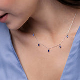 Gargantilha Sapphire Eternity Colors em ouro branco 18 K