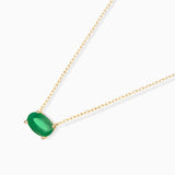 Oval Emerald Necklace in 18k Yellow Gold