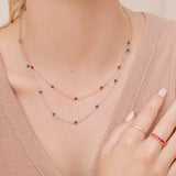Colar Sapphire Stud Colors em ouro branco 18 K