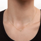 Gargantilla Petite Diamonds Heart en Oro Amarillo de 18 Kt