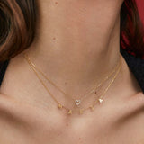Gargantilla Petite Diamonds Heart en Oro Amarillo de 18 Kt