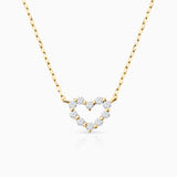 Gargantilla Petite Diamonds Heart en Oro Amarillo de 18 Kt