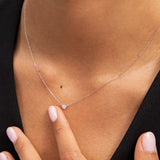 Gargantilha de diamante flutuante em ouro branco 18K