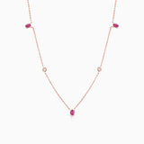 Gargantilla Nina de Rubíes y Diamantes en Oro Rosa de 18 Kt