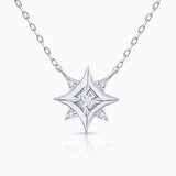Mimosa Wind Rose Necklace in 18k White Gold