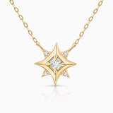 Mimosa Wind Rose Necklace in 18k Yellow Gold