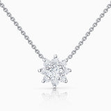 Gargantilla Rosette Solitaire de Diamantes 0,34 Cts. en Oro Blanco de18 Kt