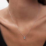 Gargantilla Amelie Oval de Aguamarina en Oro Blanco de 18 Kt