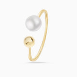 Sortija Mabi Blet Doble de Perla en Oro Amarillo de 18 Kt