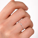 Solitario Petite Diamonds en Oro Blanco de 18 Kt