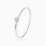 Solitario Petite Diamonds en Oro Blanco de 18 Kt