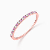 Sortija Media Alianza Milett Diamantes y Zafiros Rosas en Oro Rosa de 18 Kt