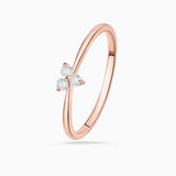 Anel de diamante Clover em ouro rosa 18 K