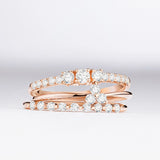 Anel de diamante Clover em ouro rosa 18 K