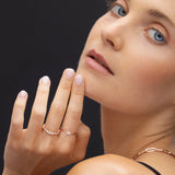 Anel de diamante Clover em ouro rosa 18 K
