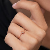 Anel Mimosa Compass Rose em ouro rosa 18 K