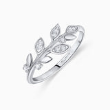 Anel de diamante Dafne em ouro branco 18 K