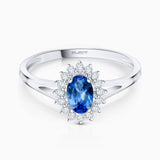 Anel de tanzanita Kilimanjaro rosa e diamante em ouro branco 18K