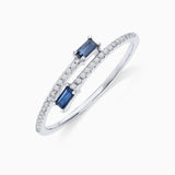 Petit Diamond You & I Sapphire and Diamond Ring in 18k White Gold