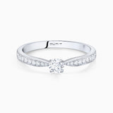 Pavé Always 0.45 ct Solitaire Diamond Ring in 18k White Gold