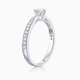 Pavé Always 0.45 ct Solitaire Diamond Ring in 18k White Gold