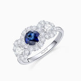 Nerissa Rose Sapphire and Diamond Ring in 18k White Gold