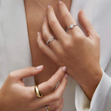 Sortija Rosette Solitaire de Diamantes 0,34 Cts. en Oro Blanco de 18 Kt
