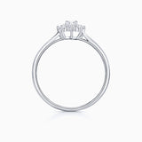 Sortija Rosette Solitaire de Diamantes 0,34 Cts. en Oro Blanco de 18 Kt