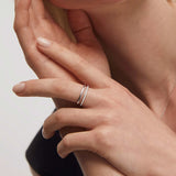 Anel de diamante Selene em ouro branco 18 K