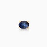 Pendiente Piercing de Zafiro Oval Mini en Oro Amarillo de 18 Kt