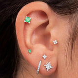 Oval Emerald MINI Earrings in 18k Yellow Gold