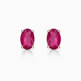 Pendientes de Rubí Oval en Oro Rosa de 18 Kt