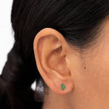 Pendientes de Esmeralda Oval en Oro Amarillo de 18 Kt