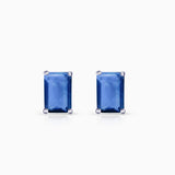 Pendientes de Zafiro Baguette en Oro Blanco de 18 Kt