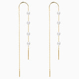 Mabi Blet Pendulum Pearl Earrings in 18k Yellow Gold