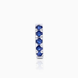 Brinco de piercing de safira Eternity Colors Bold em ouro branco 18K