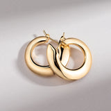 Pendientes Cloud de Aro en Oro Amarillo de 18 Kt
