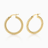 Brincos de argola grandes de galão em ouro amarelo 18 K