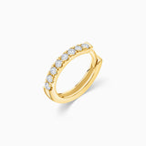 Brinco de piercing de argola Petite Diamonds em ouro amarelo 18K