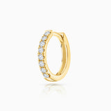 Brinco de piercing de argola Petite Diamonds em ouro amarelo 18K