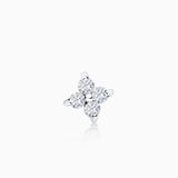 Pendiente Piercing Petite Diamonds Cross Mini en Oro Blanco de 18 Kt