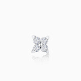 Pendiente Piercing Petite Diamonds Cross Mini en Oro Blanco de 18 Kt