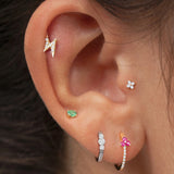 Pendiente Piercing Petite Diamonds Cross Mini en Oro Rosa de 18 Kt