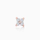 Pendiente Piercing Petite Diamonds Cross Mini en Oro Rosa de 18 Kt