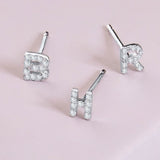 Pendiente My Initial de Diamantes en Oro Blanco de 18 Kt