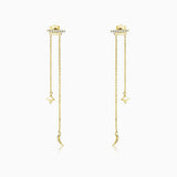 Brincos Petite Diamonds Moon and Star em ouro amarelo 18 K
