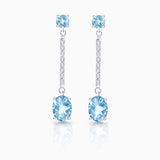 Pendientes Aqua de Aguamarina y Diamantes en Oro Blanco de 18 Kt